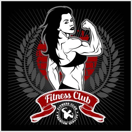 Sexy girl in sportswear. Fitness lifestyle illustration.のイラスト素材