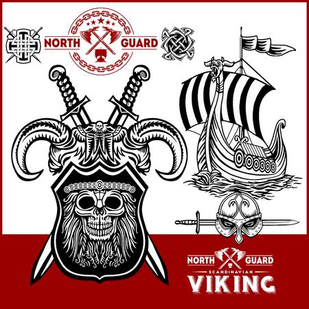 Viking warrior with big swordのイラスト素材