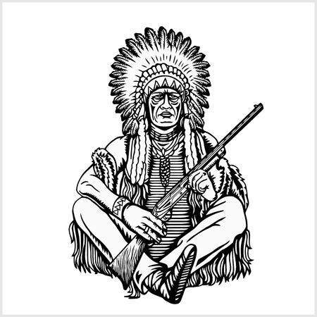 American native chiefのイラスト素材