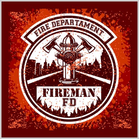Firemans - t-shirt graphics, fire department, sworn to protectのイラスト素材