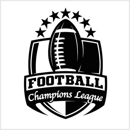 Vector football championship  with ball. Sport badge for tournament or championship.のイラスト素材