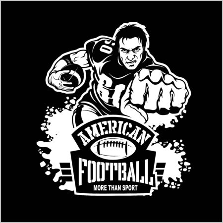 American football player. Quarterback isolated on black.のイラスト素材