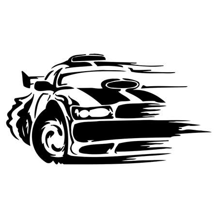 Racing Graphic for Car - Automobile Engine Motorsport Race Racer Driver Champion Racecar Silhouette Logo Racing Sports car club emblems, labels and badges.のイラスト素材