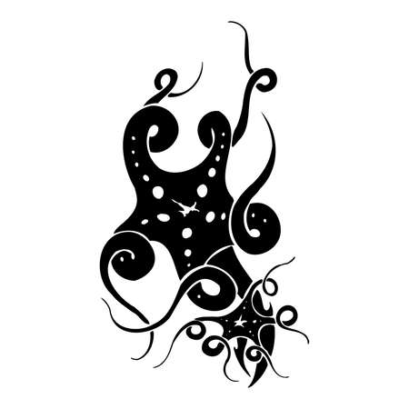 Tribal Sea Monster SVG Digital - tribal, tattoo Cricut, Cameo, Silhouetteのイラスト素材