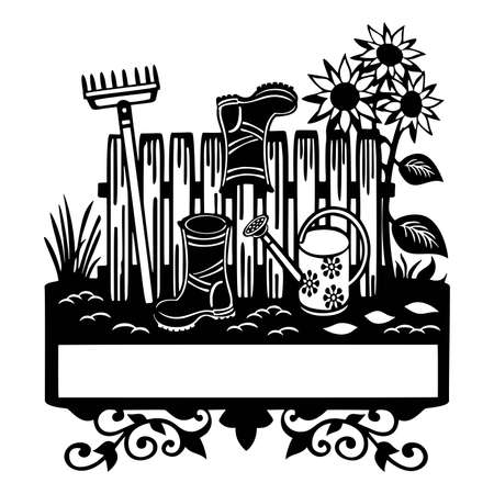 farm decor stencil isolated on a whiteのイラスト素材