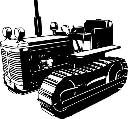 Crawler tractor - Farm Tractor, farming vehicle - farming vehicle stencilのイラスト素材