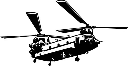 Military Helicopter detailed silhouette. isolated on a white backgroundのイラスト素材