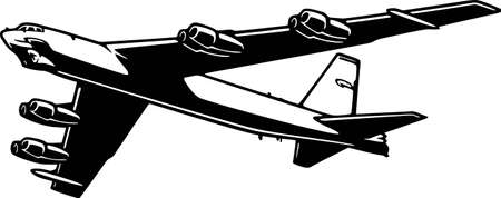 Military Bomber aircraft detailed silhouette. isolated on a white backgroundのイラスト素材