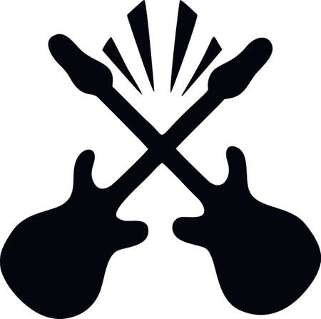 guitars - Sticker for car isolated on whiteのイラスト素材