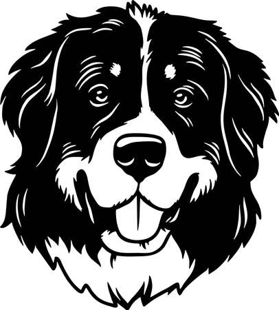 Bernese Mountain Dog - Funny Dog, Vector File, Stencil for Tshirtのイラスト素材
