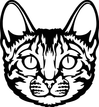 Bengal cat Vector, Peeking Cats, Cats Breed, Pet Vector portrait, Cats Headのイラスト素材