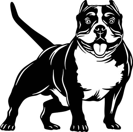 American Bully - Dog Breed, Funny dog Vector File, detailed vectorのイラスト素材