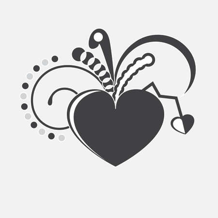 Black vector heartのイラスト素材