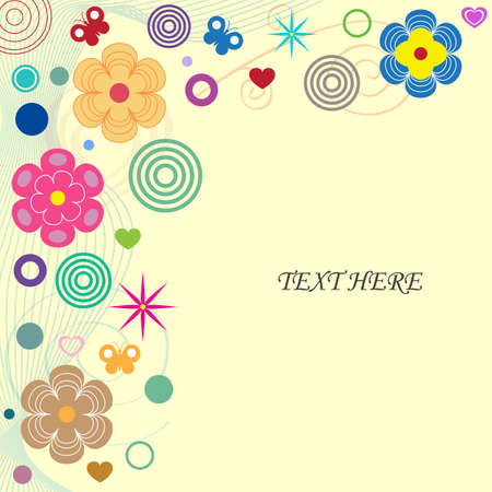 Greeting card with different elements のイラスト素材