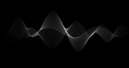 Scientific Abstract background Sound waves Vector illustration communication technology styleのイラスト素材