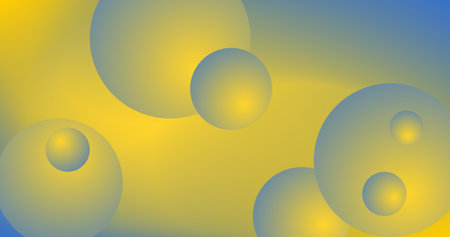 Abstract background with blue and yellow Gradient spheres Banner design