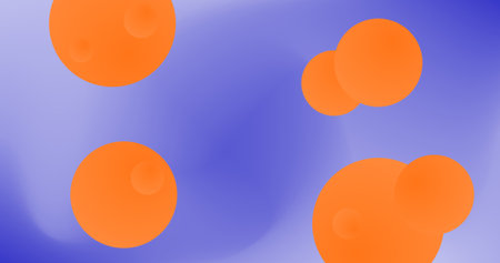 orange circles on a blue Gradient background Vector illustrationのイラスト素材