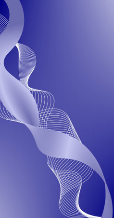 Vertical abstract background with waves and lines in blue and purple Gradientのイラスト素材
