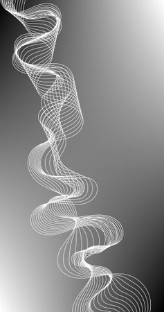 Abstract background with wavy lines Black and white Patternのイラスト素材