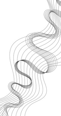Vertical Abstract wave line on white background Silhouette Patternのイラスト素材