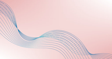 Gradient Abstract background with blue wavy lines and Copy Space for Insert Elementsのイラスト素材