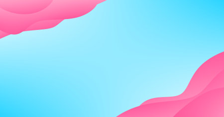 Pink Fluid Layers on blue Sky abstract background with space for textのイラスト素材