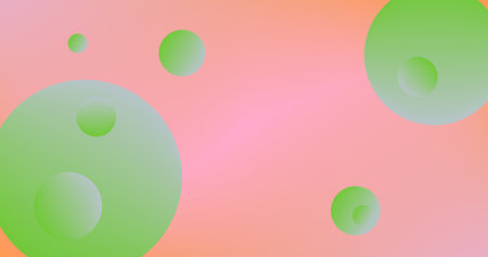 Gradient Pink Background with Gradient Aquamarine circles Different shades and thickness Abstract patternのイラスト素材