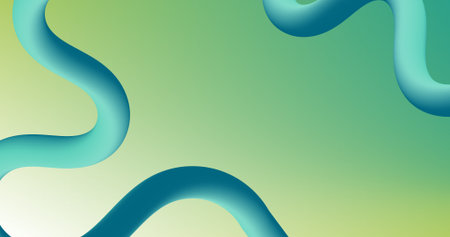 Gradient Background with Cyan Fluid Curve and Copy Spaceのイラスト素材
