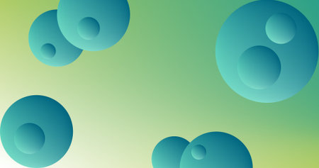 Green Gradient Background wallpaper with Teal sphere circle bubbleのイラスト素材