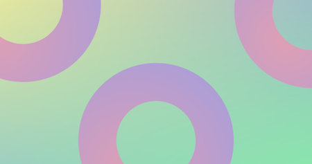 Pink Gradient Hollow circles on Green abstract background Minimal geometric patternのイラスト素材