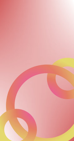 abstract background with overlapping ring circles in pink and orange Gradientのイラスト素材