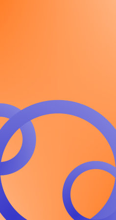 Gradient abstract background with blue circles on orange background and Copy Spaceのイラスト素材