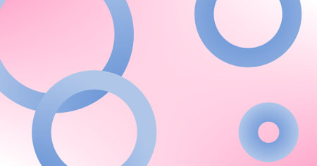 Abstract background with circles in pink and blue colors Gradient Designのイラスト素材