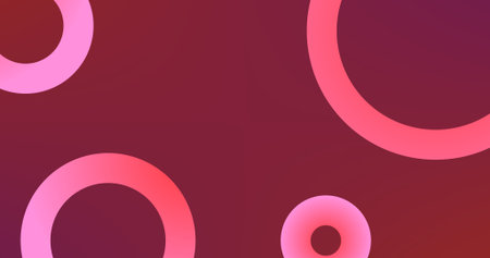 Red Pink Gradient Abstract background with circles and Copy Space for wallpaper web page background...