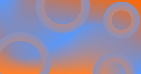 Orange Blue Background with circles Different shades with color and light Gradient Designのイラスト素材
