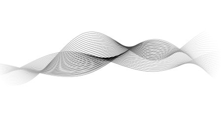 Abstract grey wave on white background Design element for Science and Technologyのイラスト素材