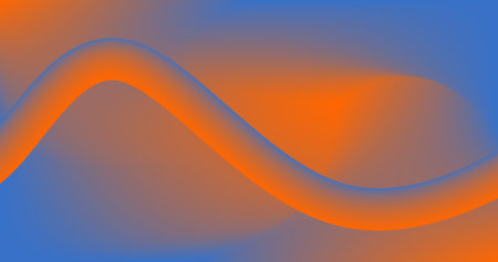 Abstract background with Fluid Ribbon Line in blue and orange colors Gradient Designのイラスト素材