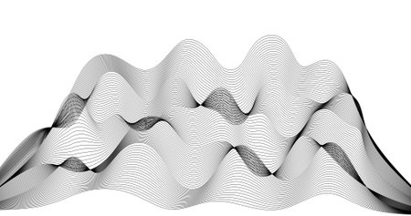 Geography wave element for Digital Technology Design frequency track equalizer line on Blank backgroundのイラスト素材