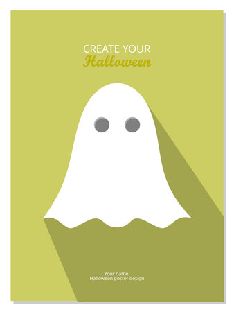Halloween spooky ghost flat design for Posterのイラスト素材