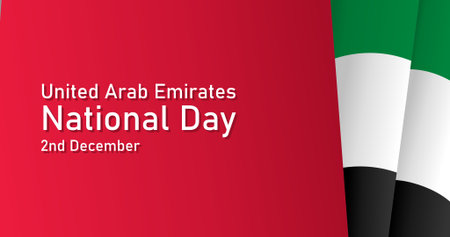 2 December United Arab Emirates National Day Template for background banner card poster with text inscription on Nation Flagのイラスト素材