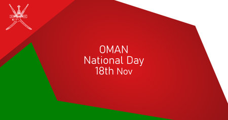 Oman National Day Holiday concept with Flag Colors Template for background banner card poster with text inscriptionのイラスト素材