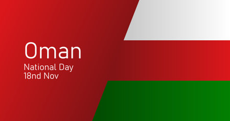 Oman National Day Holiday of Oman Template for background banner card poster with text inscriptionのイラスト素材