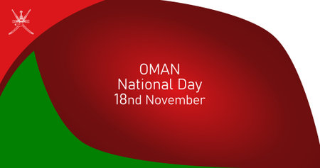 Oman National Day 18 November Holiday concept Template for background banner card poster with text inscription and Nation Flag Colorsのイラスト素材