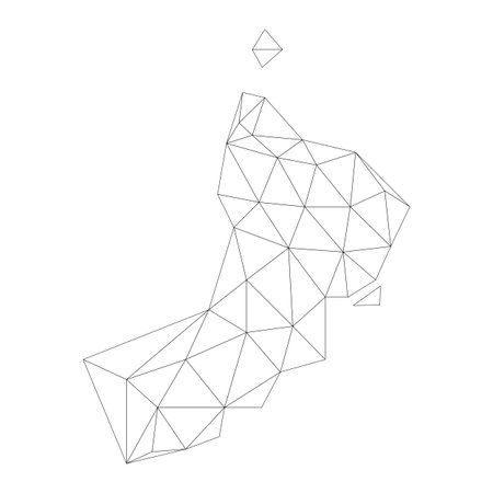 Oman Outline Low polygonal mesh mapのイラスト素材