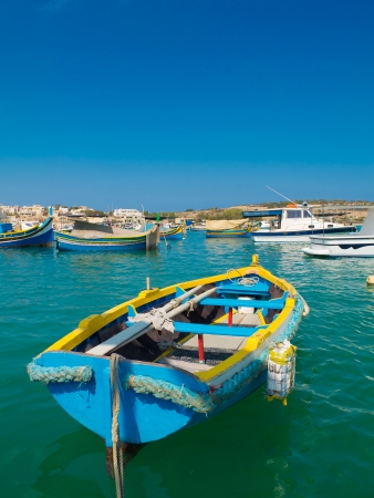 rowing boat in maltaの写真素材