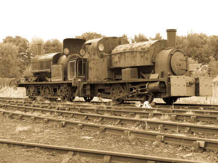 rusty old steam enginesの写真素材