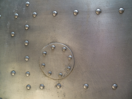 rivets on metal plateの写真素材