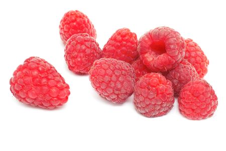 raspberries isolated on white