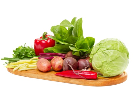 mix of fresh vegetables isolated on white