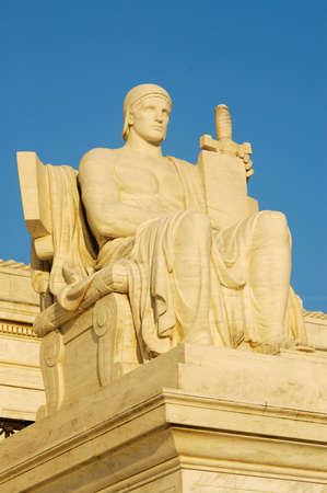 Authority of Law, Statue by James Earle Frasier at US Supreme Courtの写真素材